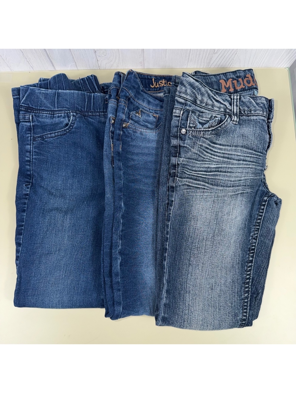 Girls Size 10 Jeans Lot Mudd Justice & Cat & Jack 3 Pair